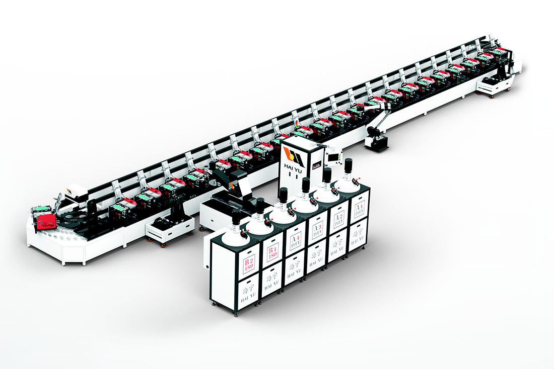  HY-LP4I2-120A全自動(dòng)連幫工裝聚氨酯澆注機(jī)